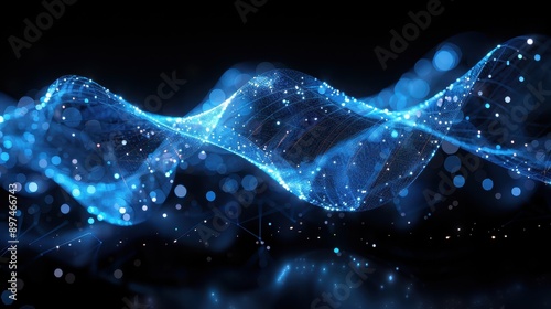 Evolving Organisms: 3D Hologram Genesis with Blue Light Lines