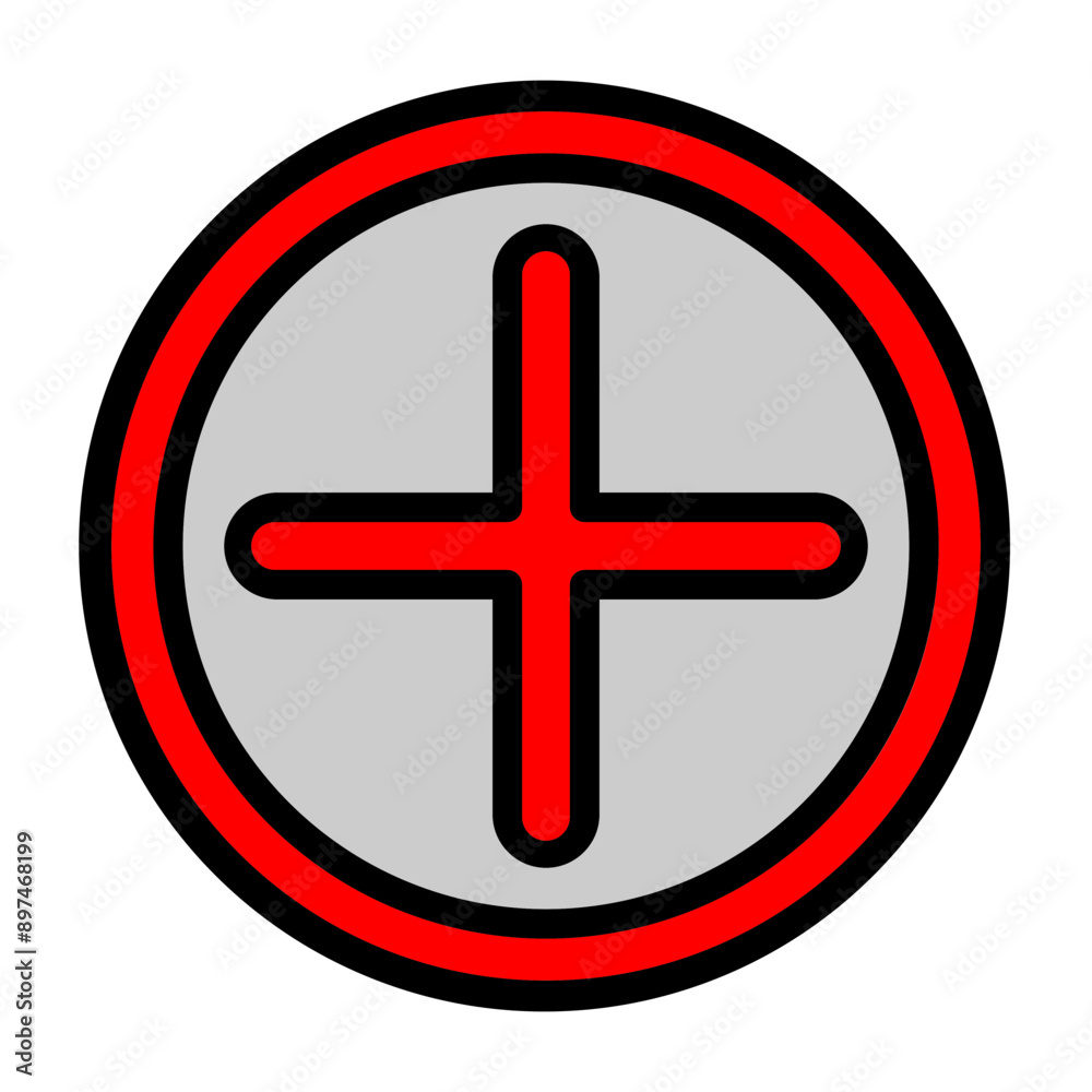 Fototapeta premium Plus sign Vector Filled Icon Design