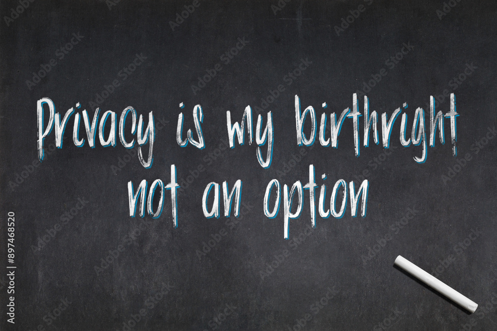 Fototapeta premium Privacy is my birthright, not an option written on a blackboard