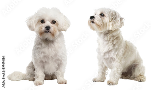 frise bichon pets isolated on transparent or white background