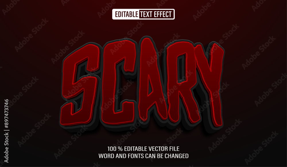 Editable 3d text style effect - Scary Halloween text effect Template Editable 3d text style effect - Scary Halloween text effect Template