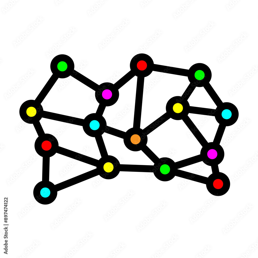 Connecting Dots Vector Filled Icon Design Connecting Dots Vector Filled Icon Design