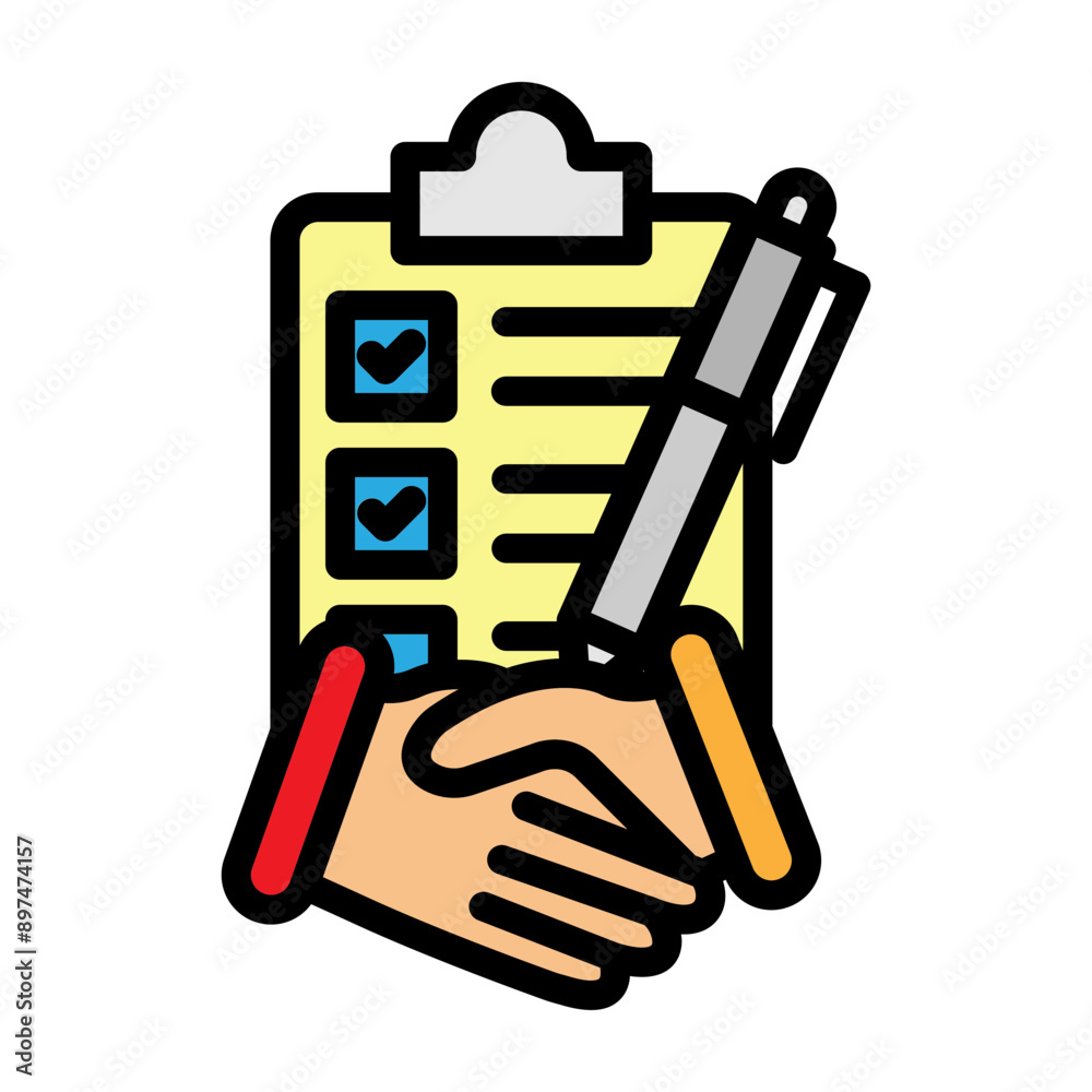 Business Agreement Vector Filled Icon Design Business Agreement Vector Filled Icon Design