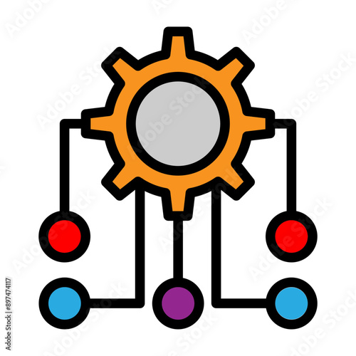 Integration Vector Filled Icon Design