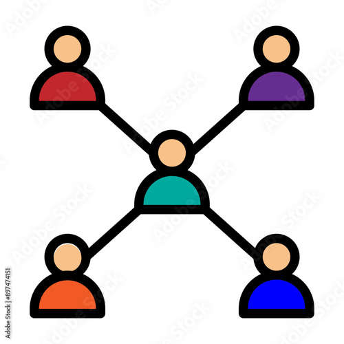 Connecting People Vector Filled Icon Design