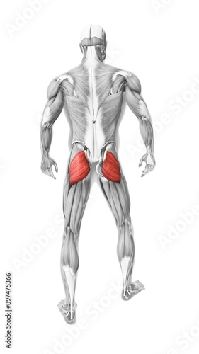 Gluteus maximus muscles in the human muscular system