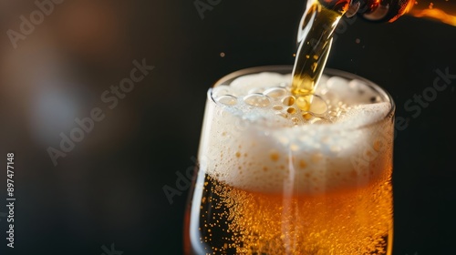 Wallpaper Mural Pouring beer with bubble froth in glass for background Torontodigital.ca