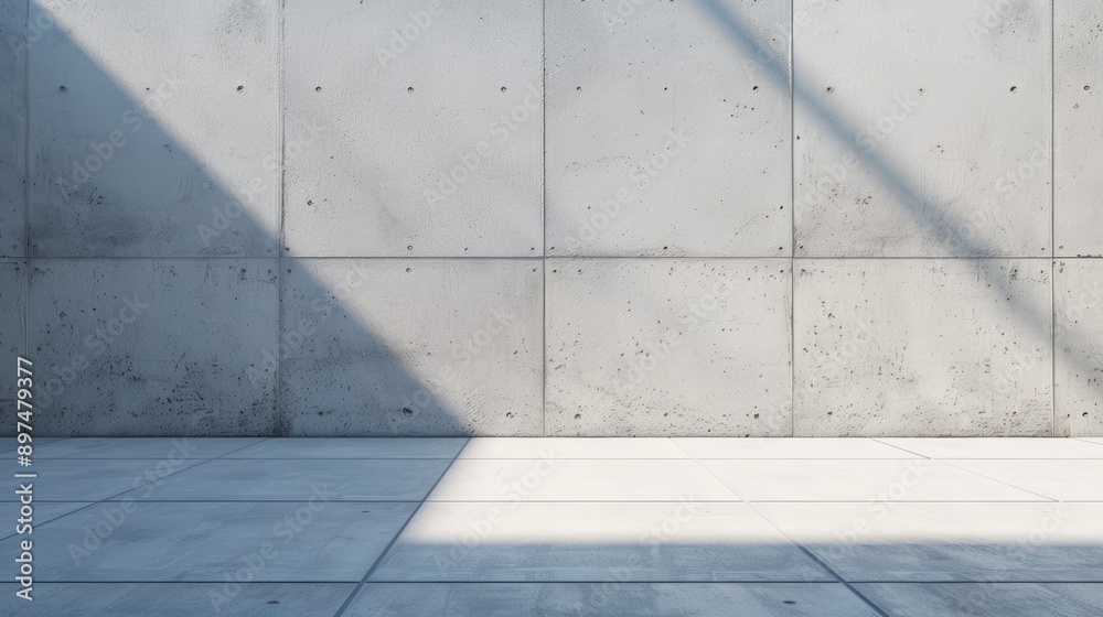 A large, empty room with a wall of concrete