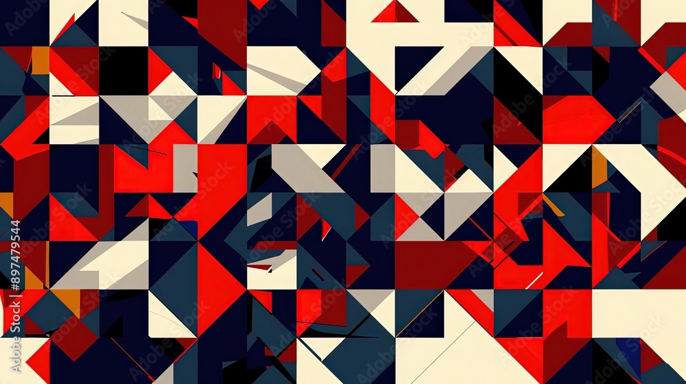 Vibrant Geometric Shapes Art Abstract Modern Gallery Print Pattern Large CGI Concept Art