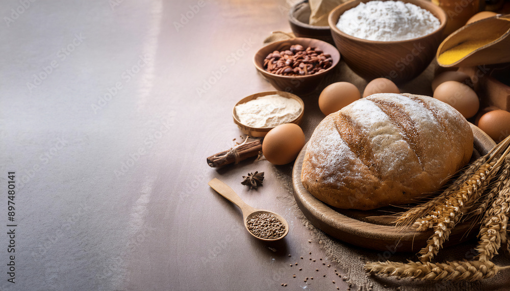 Bread, flour, eggs, what are you baking. space to write Bread, flour, eggs, what are you baking. space to write