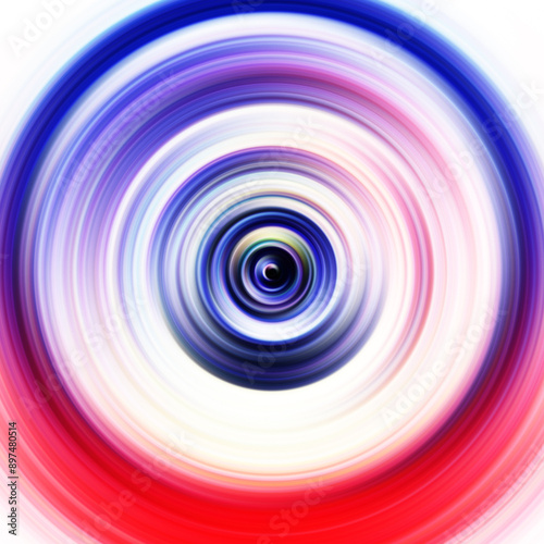 Colorful radial motion effect. Abstract rounded background. Color curves and sphere.