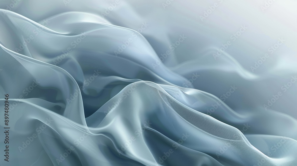 Abstract background forming flowing silver silk waves, ideal for elegant designs Abstract background forming flowing silver silk waves, ideal for elegant designs