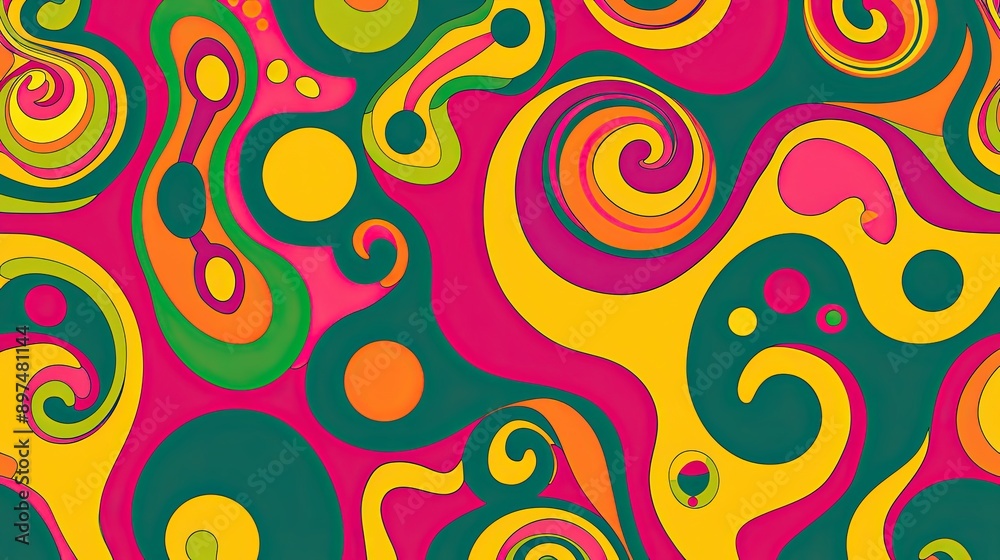 Psychedelic 60s Swirls and Bright Colors Abstract Art CGI - Large Image Psychedelic 60s Swirls and Bright Colors Abstract Art CGI - Large Image