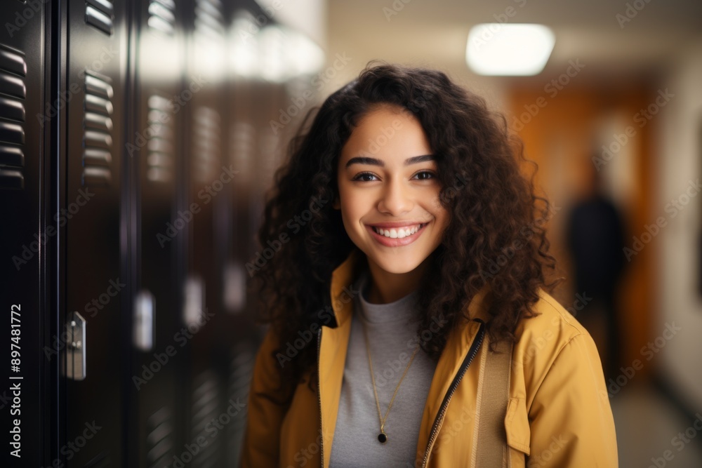 Portrait of a smiling female High school student Portrait of a smiling female High school student