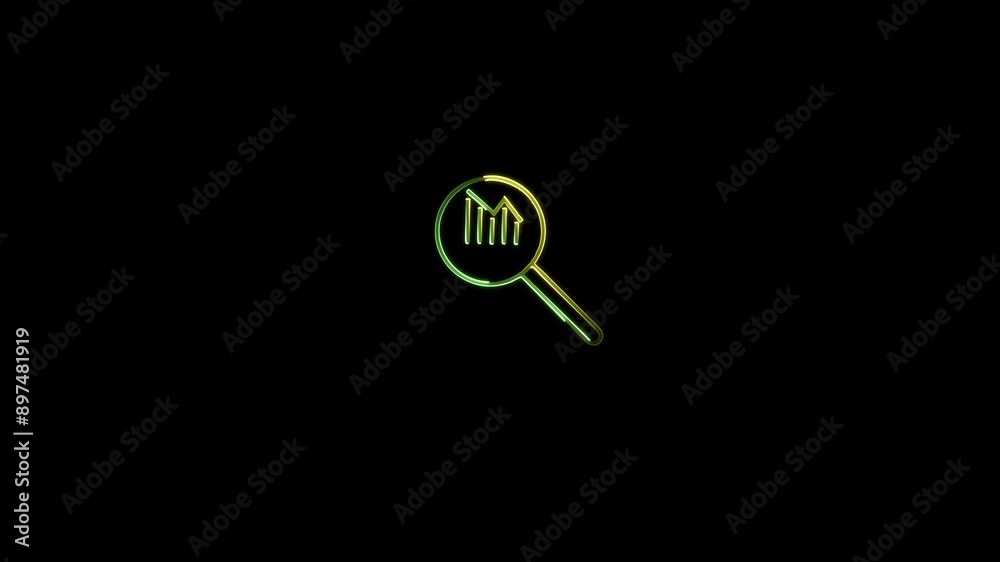 Search icon green color neon animation , black background Search icon green color neon animation , black background
