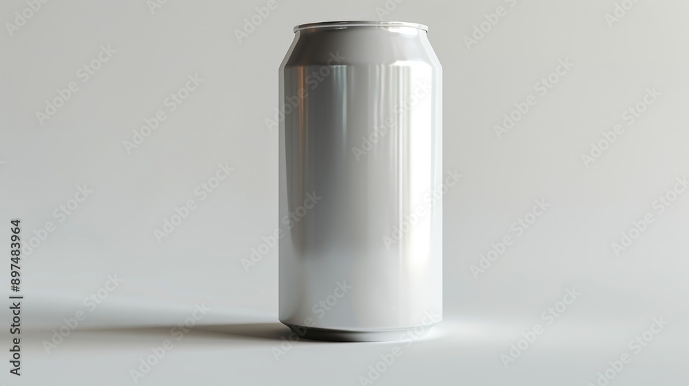 Realistic photo of a blank aluminum can with white background suitable for text and graphic design mockups Realistic photo of a blank aluminum can with white background suitable for text and graphic design mockups