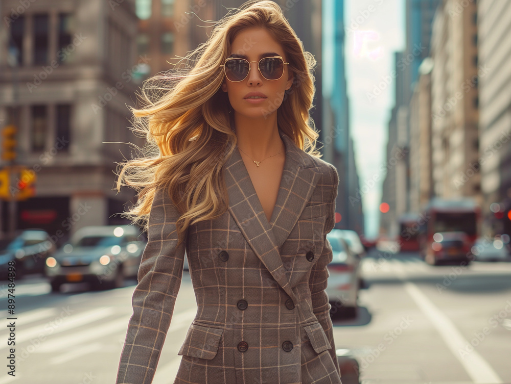 Woman walking on the street Woman walking on the street