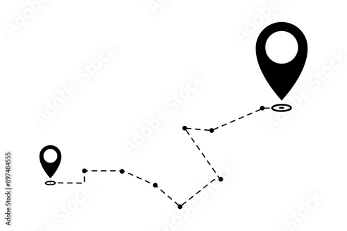 Route tracking icon symbol. vector illustration