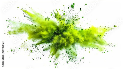 A green explosion of powdery green powder