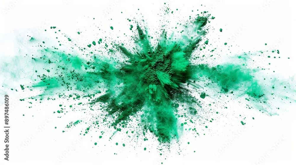 A green explosion of powdery substance A green explosion of powdery substance
