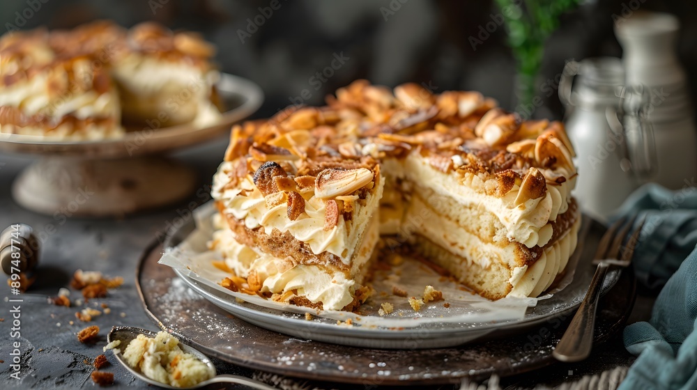 Bee Sting Cake cut into pieces Bee Sting Cake cut into pieces