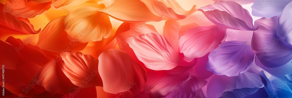 Vivid visual showing tulip petals in warm and cool tones, creating a vibrant and captivating artistic piece