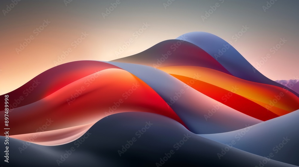 Naklejka premium Elegant and dynamic waves creating a colorful abstract background