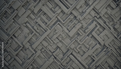 abstract textured background featuring raised, 3D-like shapes in shades of gray and beige