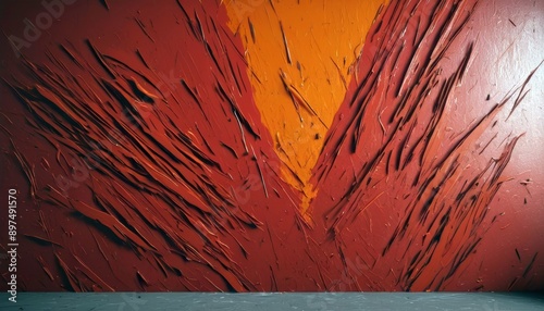 abstract dynamic background featuring bold, expressive brushstrokes in shades of red and orange