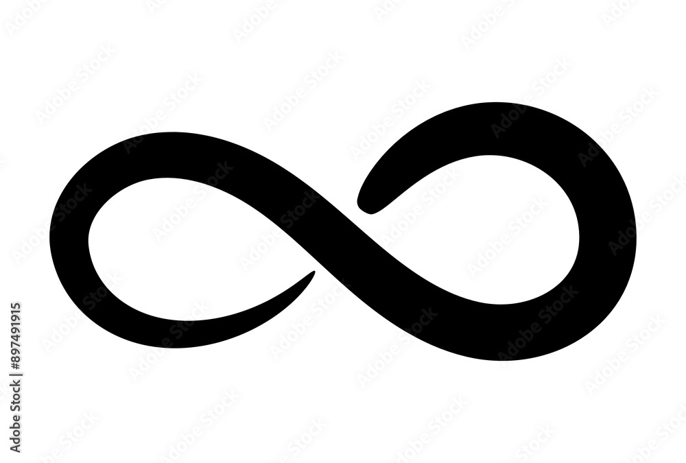 Hand drawn infinity symbol. Black infinity icon. Eternity, infinite, limitless and forever signs.
