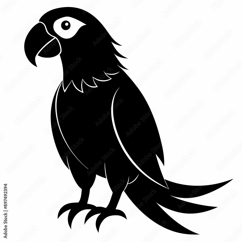 Fototapeta premium Macaw Black silhouette