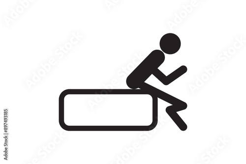 people resting, tired man poses, stick figure human silhouette, icon isolated on white