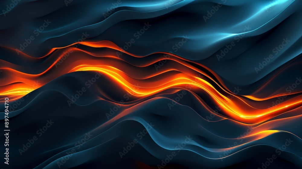 Obraz premium Energetic and dynamic design with abstract background featuring flowing energy lines and waves