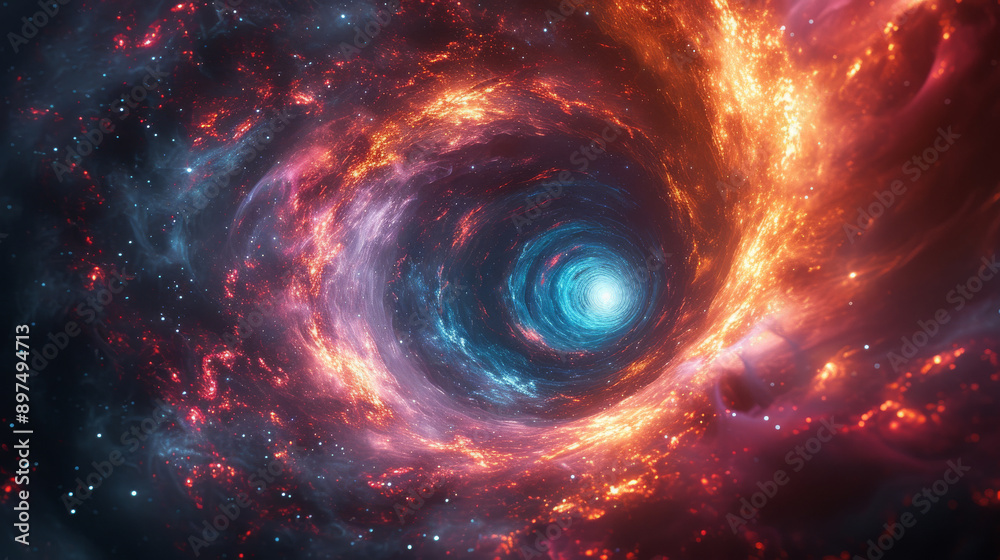 Spiral galaxy vortex with cosmic light and Spiral galaxy vortex with cosmic light and