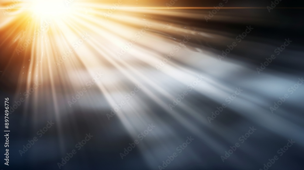 A bright sunbeam is shining through a dark sky A bright sunbeam is shining through a dark sky