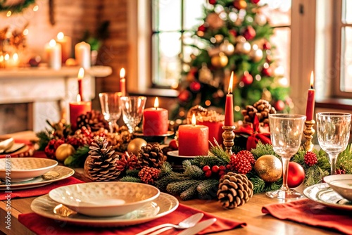 festive traditional christmas table