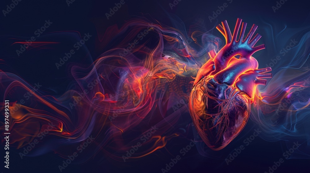 An echocardiography image showing the heart's chambers and valves in motion, with clear details of blood flow and cardiac function, set against a dark background to enhance the visibility of the An echocardiography image showing the heart's chambers and valves in motion, with clear details of blood flow and cardiac function, set against a dark background to enhance the visibility of the