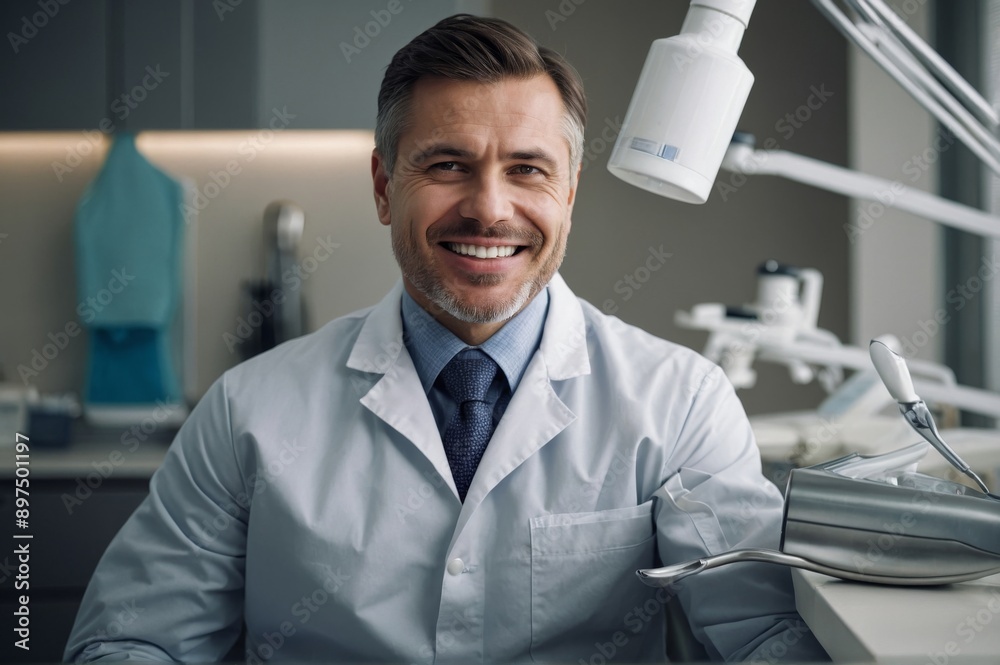 Portrait of a smiling male dentist in his office. Portrait of a smiling male dentist in his office.