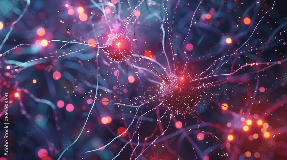 Fototapeta premium Abstract representation of neural connections in a digital environment.