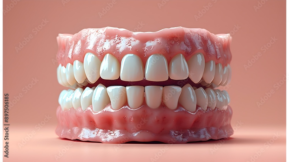 Minimalist 3D Clay Dental Model with Abstract Background Minimalist 3D Clay Dental Model with Abstract Background