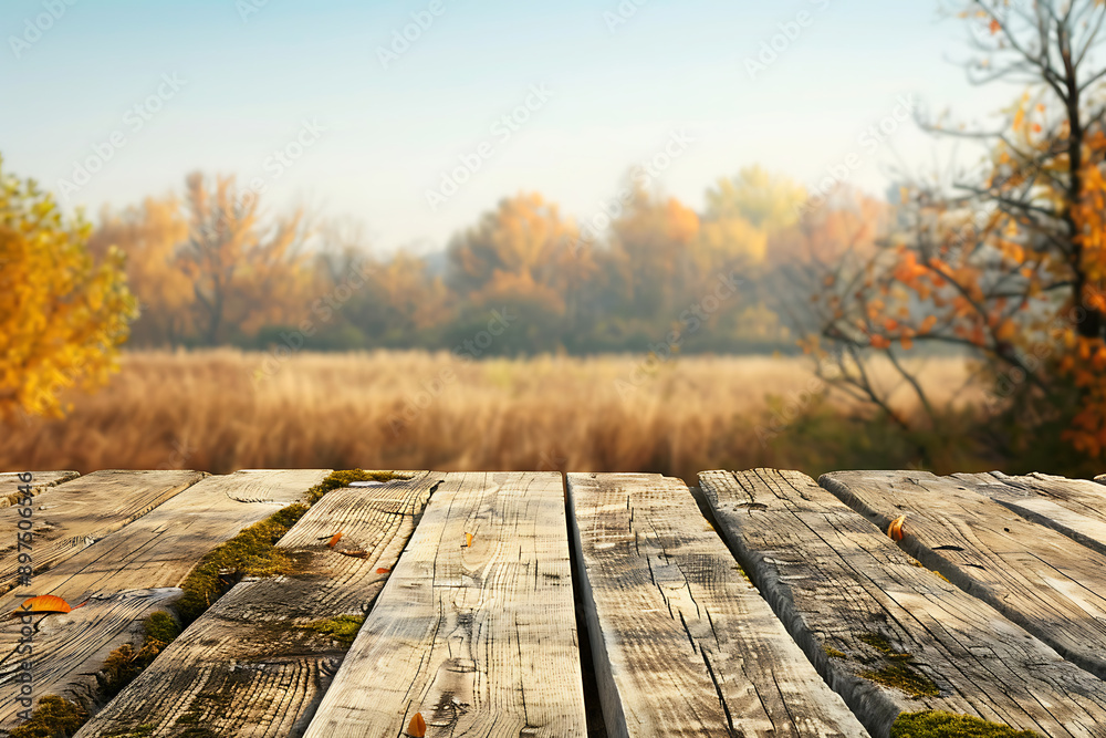 Autumn Landscape background Rustic Wood Autumn Landscape background Rustic Wood