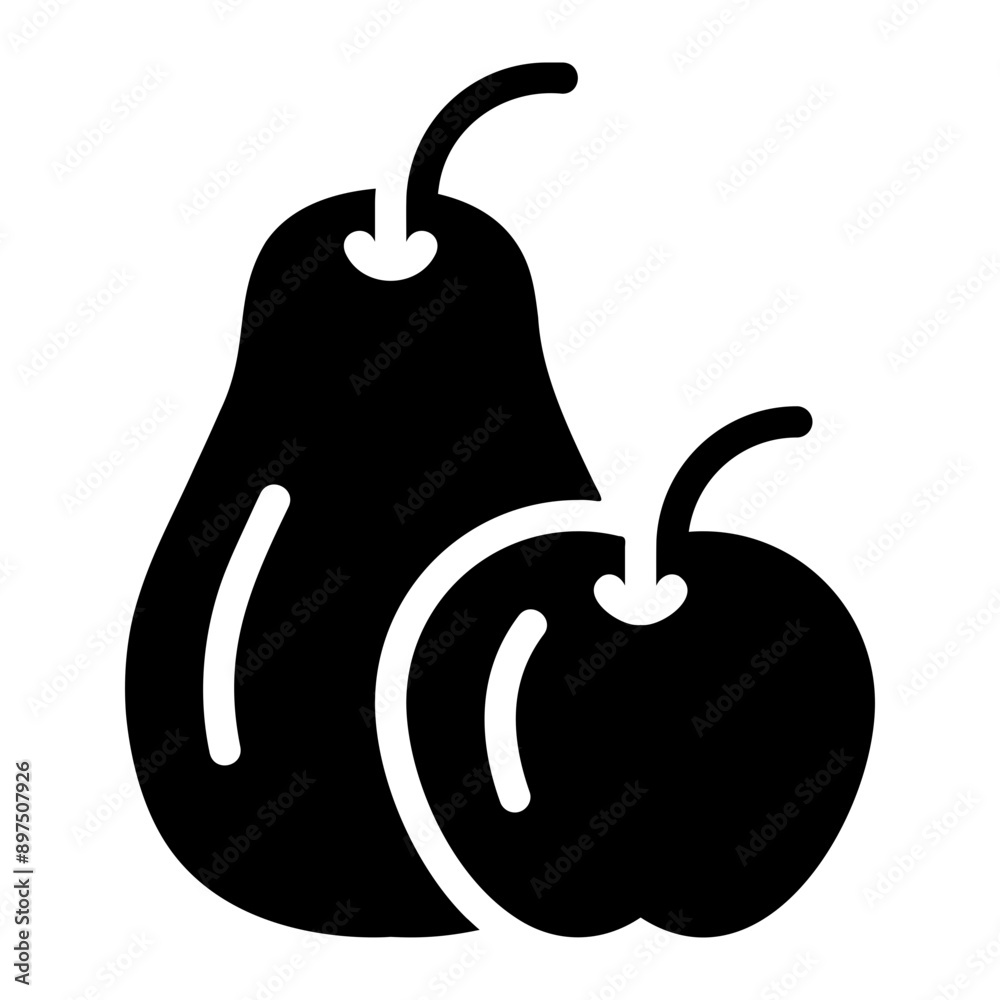Obraz premium fruits glyph icon