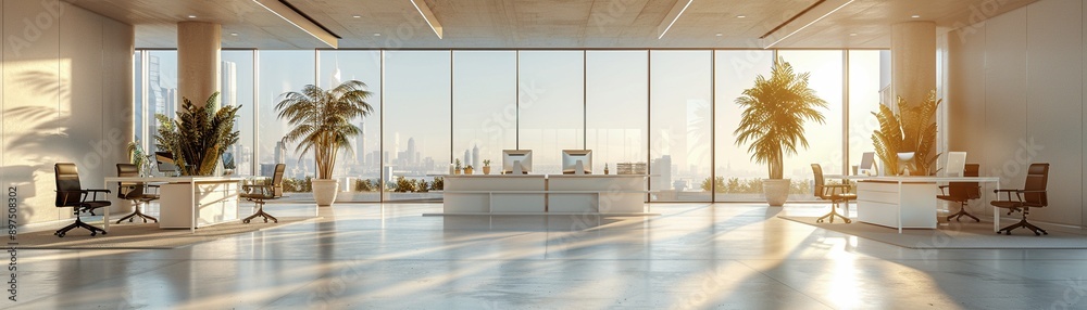 Minimalist workspace with sleek desk modern chair neutral tones natural light simple decor 3D render Minimalist workspace with sleek desk modern chair neutral tones natural light simple decor 3D render