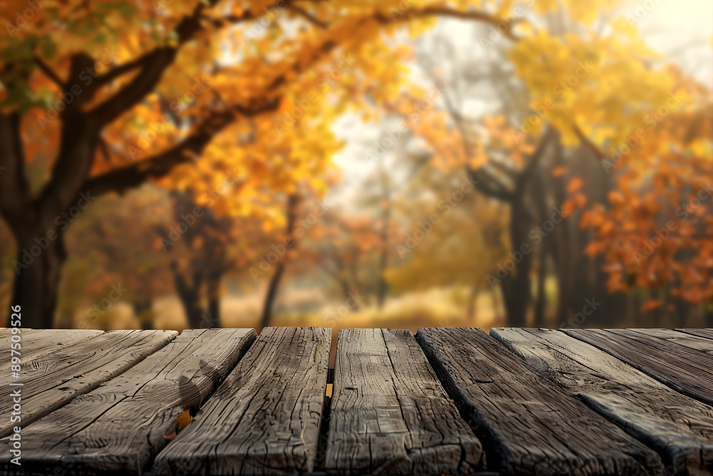 Autumn Landscape background Rustic Wood Autumn Landscape background Rustic Wood