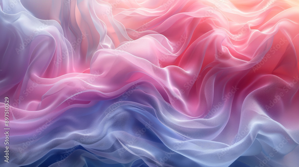 Obraz premium Abstract flowing fabric with gradient pastel