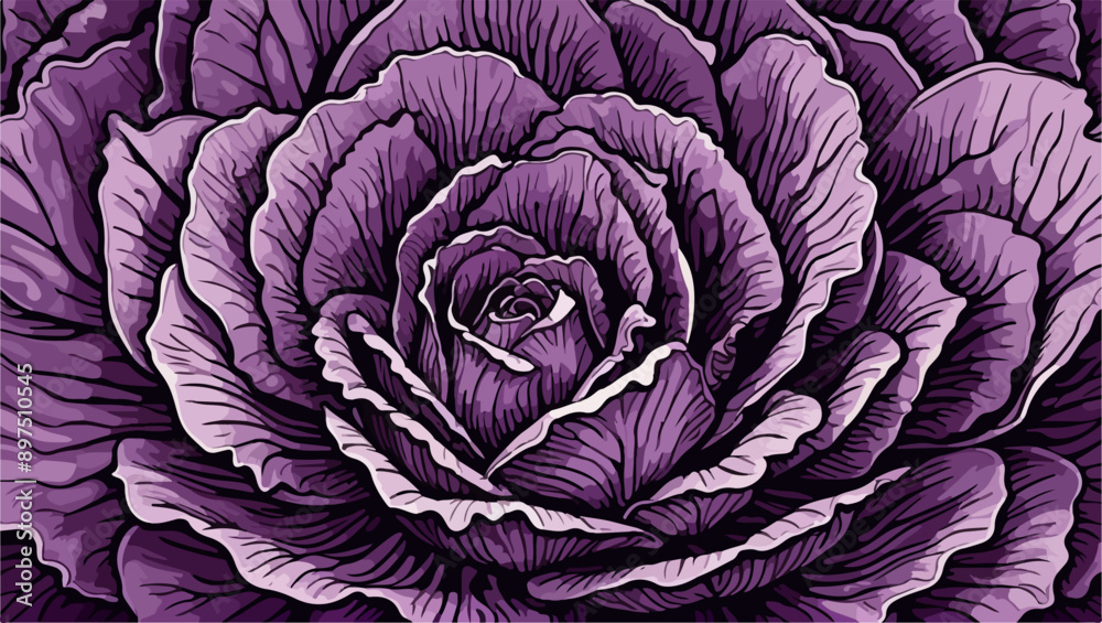 Fototapeta premium Organic Red Cabbage Graphic