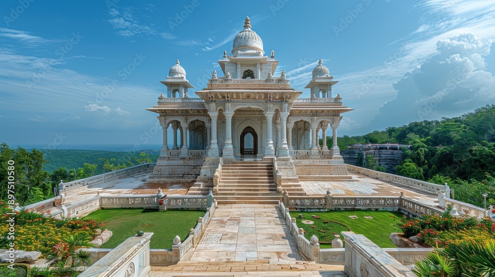 Majestic White Marble Temple in India Majestic White Marble Temple in India