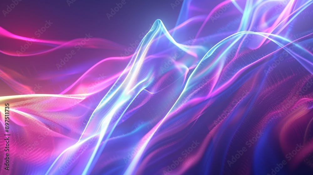 Glowing neon lines create mesmerizing wavy shapes in vibrant colors, perfect for tech, science, or digital designs. Energy and movement make it visually captivating Glowing neon lines create mesmerizing wavy shapes in vibrant colors, perfect for tech, science, or digital designs. Energy and movement make it visually captivating