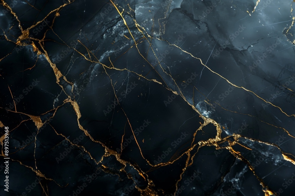 Luxurious black marble with elegant gold inlay Luxurious black marble with elegant gold inlay