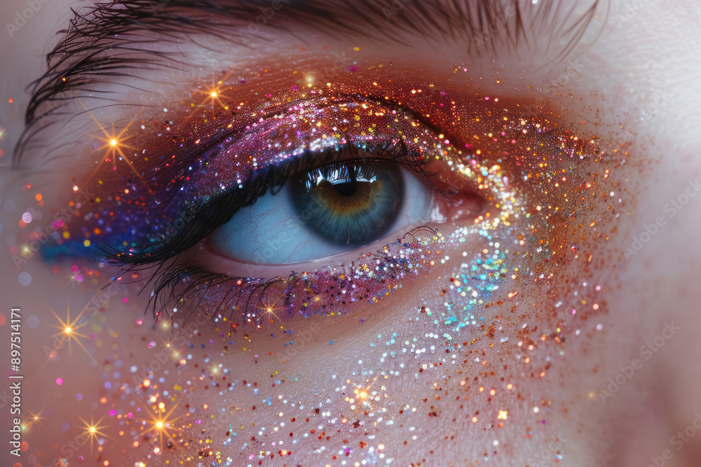 intense eye makeup with rich orange and purple glitter for dramatic and stylish beauty looks intense eye makeup with rich orange and purple glitter for dramatic and stylish beauty looks